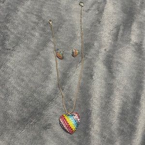 Betsy Johnson heart and earrings set